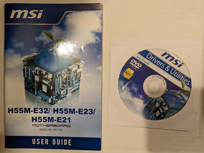 MSI H55M-E32 H55M-E23 H55M-E21 Manual Drivers and Utilities CD/DVD