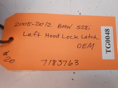 2008-12 BMW 528I Left Hood Lock Latch OEM 7183763 TG0048 - Picture 4 of 4