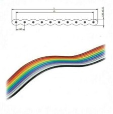 Flachbandkabel farbig Regenbogen 4 bis 20-polig 1met. bis 2met. AWG28