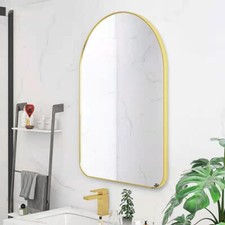 Gold Metal Frame Arched Bathroom Mirror Wall Vanity Bathroom Mirror 50/60/70cm