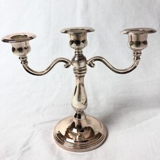 Leuchter, Kerzenleuchter/3 Kerzen versilbert/anlaufgesch&uuml;tzt poliert H: 18, 5 cm