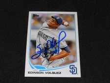 San Diego Padres Edinson Volquez Signed 2013 Topps Autograph Card #137  S14