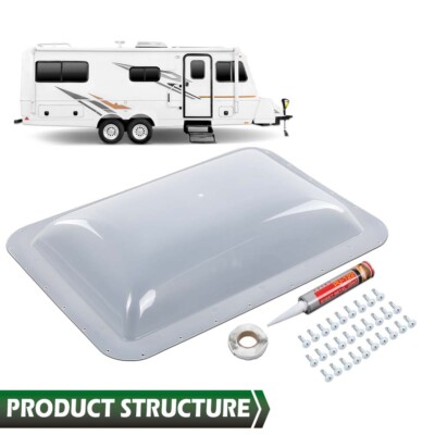 New RV Skylight Cover Exterior 17.5'' X 26.75'' White Camper Skylight Replacement