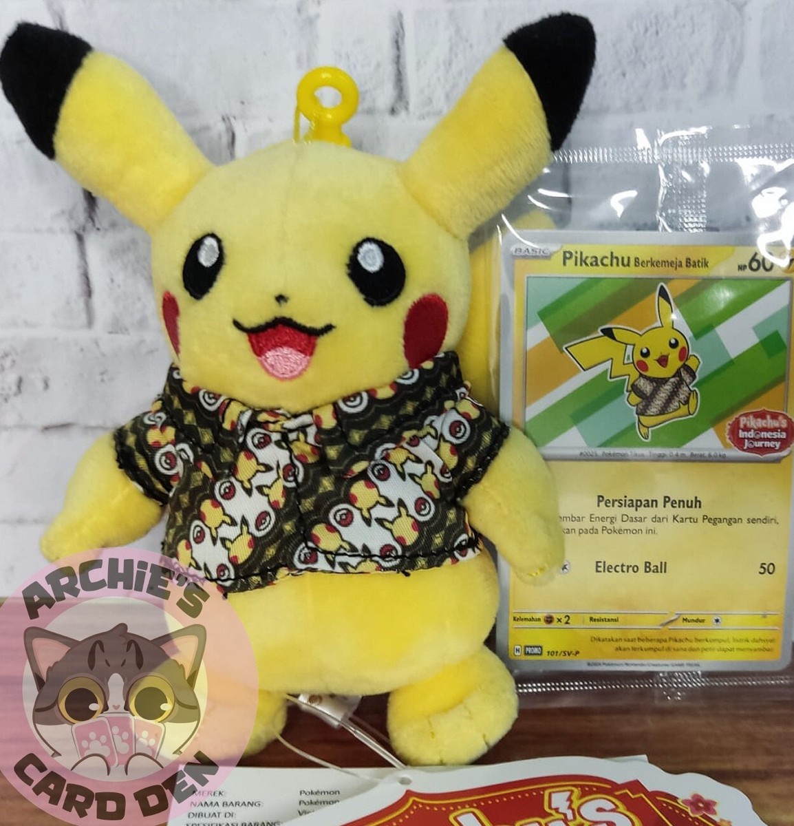 Pokemon Pikachu Plush Batik Indonesia Journey Limited -Small