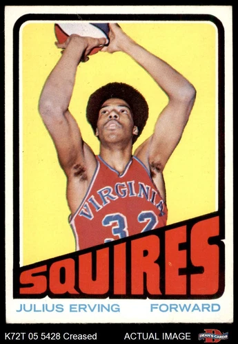 1972 Topps #195 Julius Erving  Squires RC HOF University of Massachuse 3.5 - VG+