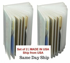 2 Plastic Wallet Insert Replacement Picture Card Holder Trifold 12Pg MADE IN USA