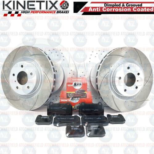 FOR NISSAN 350Z G35 FRONT REAR KINETIX DIMPLED GROOVED BRAKE DISCS MINTEX PADS - 第 1/6 張圖片