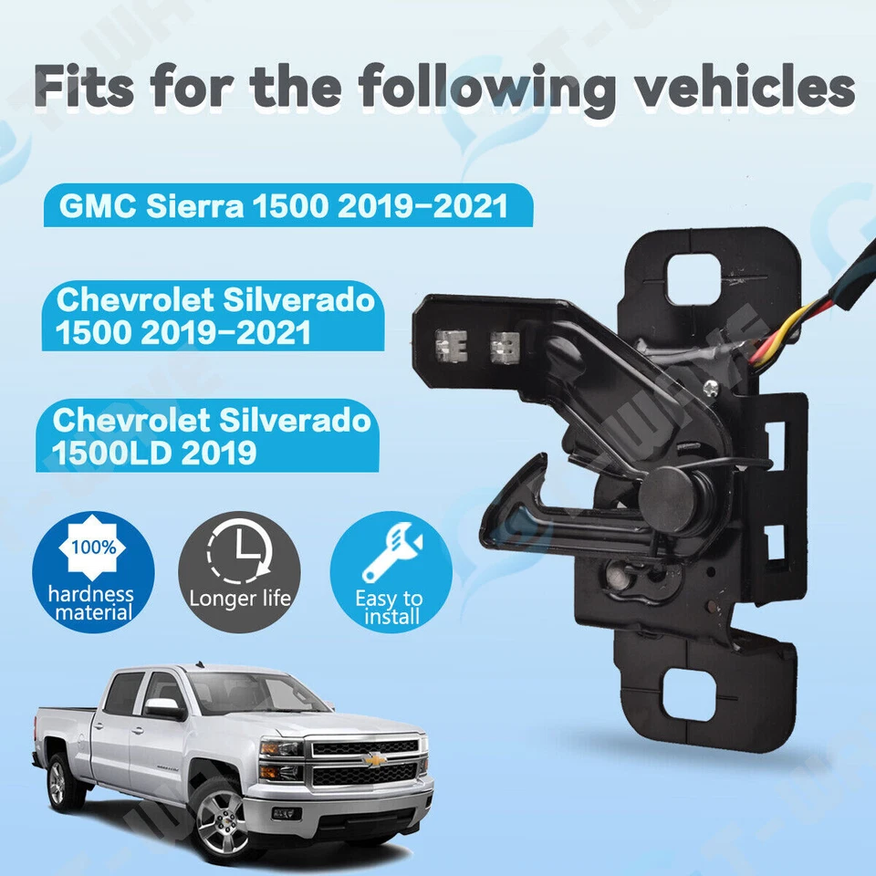 Hood Latch Lock fit 2019 2020 2021 Chevrolet Silverado 1500 GMC Sierra 1500 - Image 3 of 4