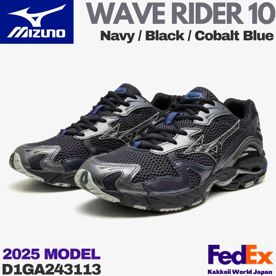 Mizuno Sneakers WAVE RIDER 10 Navy/Black/Cobalt Blue D1GA243113