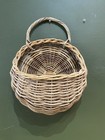 Vintage Flat back Wall willow wicker basket medium size