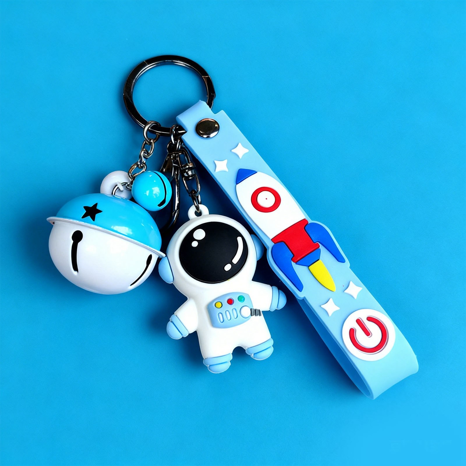 Cute Keychain Cartoon Style Bell Space Key Rings For Kids Trending
