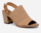 NIB Sophia Milano Size 8 Women's Perforated Slingback Block Heel Sandals Tan — photo 2