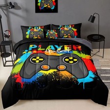 Gamer Comforter Set Gaming Twin Size,Video Game Controller Comforter for Boys...