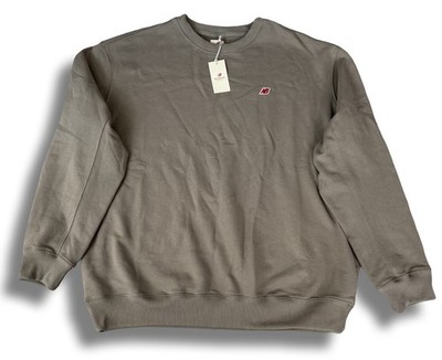 NWT! New Balance Mens XXL Dockside Brown Core Crewneck Sweatshirt Made in USA