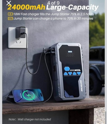 #ad #ad AUTOONE 8000A Jump Starter with Air Compressor All Gas 12L Diesel 150PSI $65.00