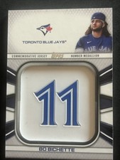 2022 Topps Series One Bo Bichette Player Jersey Number Medallion #JNM-BB SP
