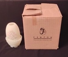 Glows Fenton HP Custard Glass fairy lamp signed D. Robinson teeny nick