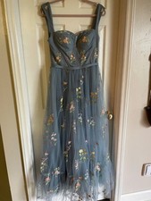 handmade embroidered Princess blue dress