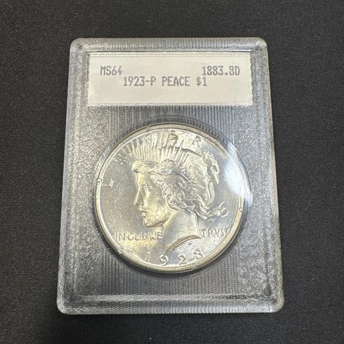 1923 P Peace Silver Dollar Old Blanchard Holder BU