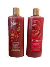 2 Pack: Caress Tahitian Pomegranate & Coconut Milk Exfoliating Body Wash, 18oz