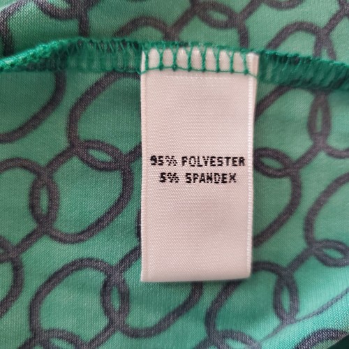 Camicia donna Chaus top XL senza maniche stampa maglia catena verde nero bella - Foto 7 di 9