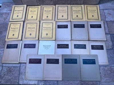 Vintage Classical Music Pocket Scores Lot of 22 Beethoven Mozart Bach Boosey 