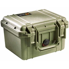 Pelican 1300 Small Case with Foam, 4.93" Bottom Depth, Olive Drab Green