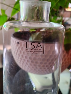 LSA Artisan Crystal Cylindrical Small Mouth Vase Poland w/ Lable