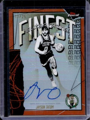 Jayson Tatum 2025-26 Topps Finest #FAU-JT Auto Orange Refractor /25
