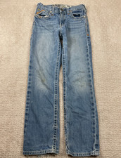 Ariat Jeans Boys Size 12 B5 Slim Medium Wash Denim Thick Stitch Cowboy Workwear