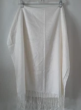 Ivory  100% Pashmina Scarf Shawl Wrap Soft Luxury 72" x 28"