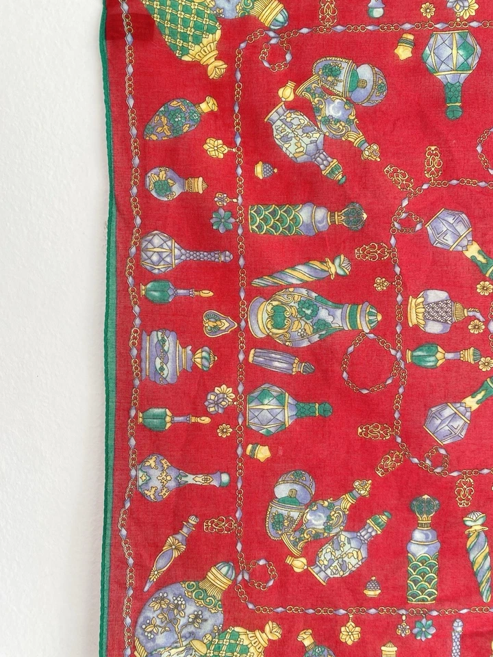 OSTINELLI Bufanda Mujer Roja 100% Algodón M EN ITALIA 20"/20" G CON Foto 4 de 4