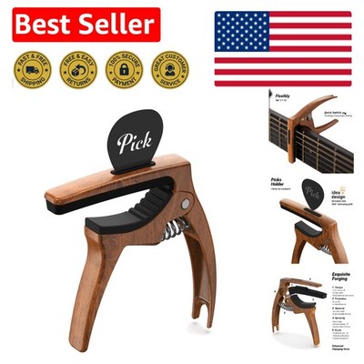 Portable 3-in-1 Capo with Picks & Pin Puller for Acoustic & Electric Guitars