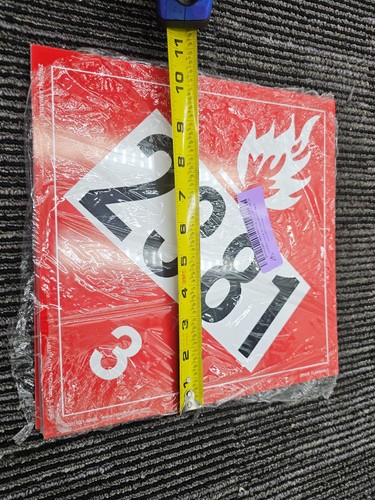 (QTY 25) LabelMaster ZRV2B 2381 Palne płynne tablice Sztywne winyl Czerwone - Zdjęcie 5 z 7