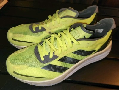 ** Used, No Insole ** Adidas Adizero Boston 11 Shoes Mens Size 13 Neon Yellow