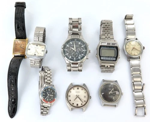 Lot Vintage Watches. Seiko, Farren Price, Carex, Lauris, Mondia. Fixers or Parts