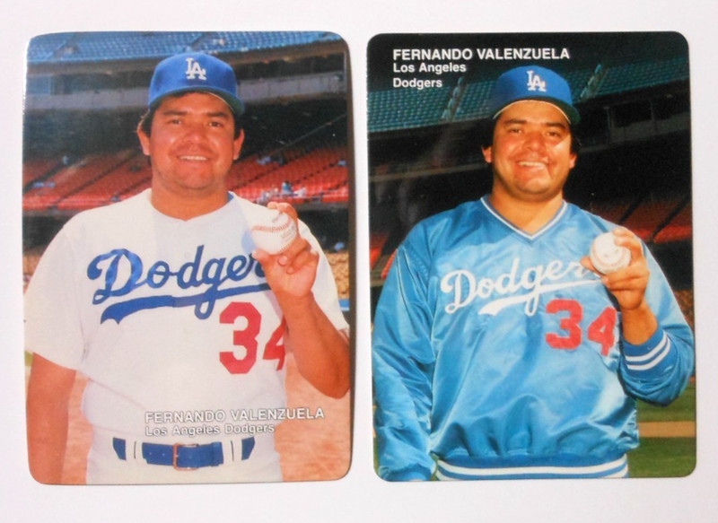 (2) MOTHER'S COOKIES DODGERS BASEBALL CARDS FERNANDO VALENZUELA 1988, 1989