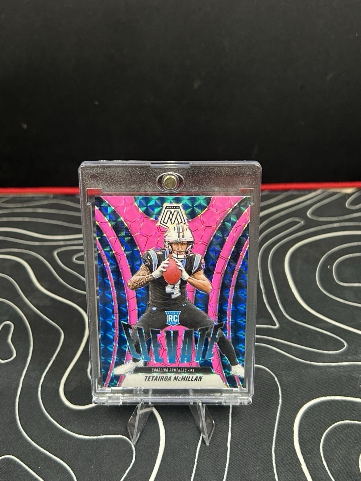 2025 Panini Mosaic - Elevate Tetairoa McMillan #6 Mosaic Pink Fluorescent Prizm