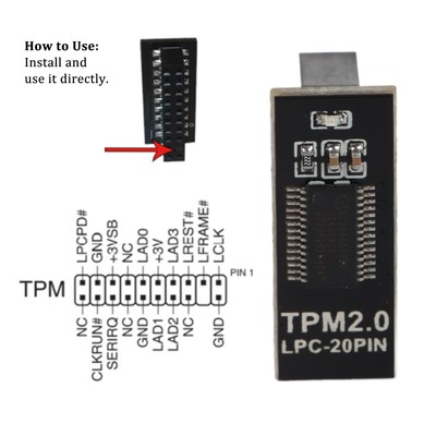 TPM 2.0-Modul LPC-Schnittstelle 20-polige Remote-Kartenverschlüsselungs-Sic BA
