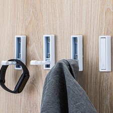 Foldable Coat Hooks 4 Pack Heavy Duty, Wall Hanging Towel Backpack Bag White