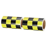 "Reflektierendes Band, 2 Rollen, 4\"X10Ft, Fluoreszierend Gelb/Schwarz"