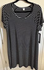 NWOT OLD NAVY STRIPE RAGLAN SLEEVE STRETCH T-SHIRT SWING DRESS SZ L LARGE