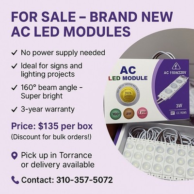 LED MODULES, LED WATERPROOF STORE LIGHTS, STORE WINDOW DISPLAY 110V 3W IP65 80FT