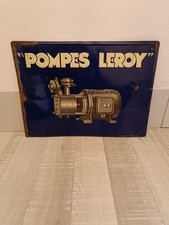 Très Rare Plaque En Tôle Ancienne Pompes Leroy Signé De Andreis Marseille