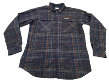Columbia Omni-Wick Blue Plaid Button Down Size Large
