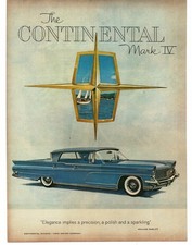 1959 Lincoln Continental Mark Iv Blue 4-door Sedan Vintage Print Ad