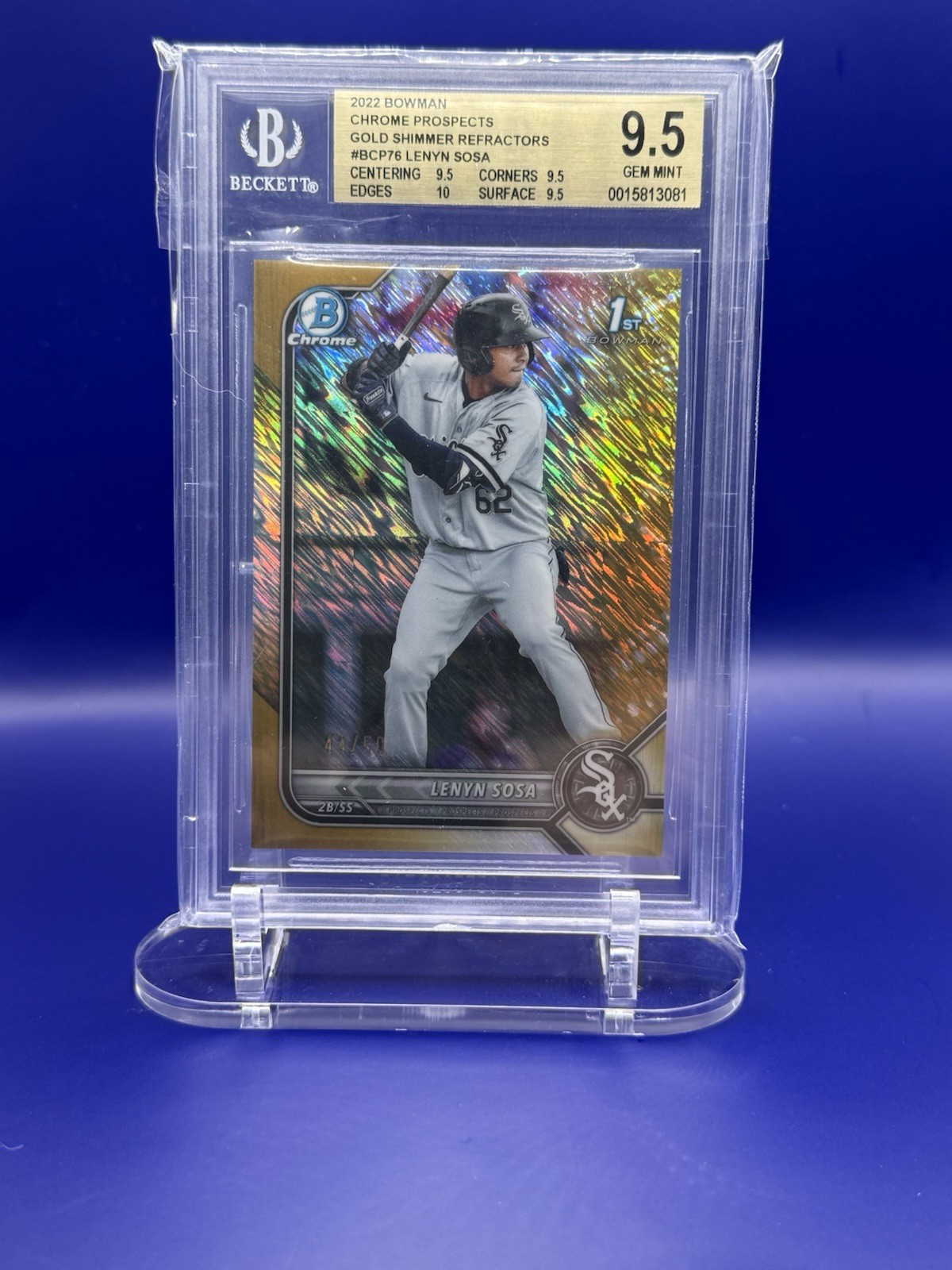 2022 Bowman -Chrome Prospects Lenyn Sosa #BCP-76 Gold Shimmer Refractor /50 (RC)