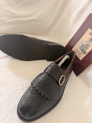 Bally Herren Leder Slipper Loafer schwarz EU 41,5 Fransen Quaste rahmengenäht