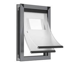 Medium Dog Door for Door, Aluminum Doggie Door with Telescoping Tunnel, Two S...
