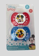 Disney Baby Mickey Mouse Orthodontic Pacifiers BPA Free 2-Pack Red Blue NEW